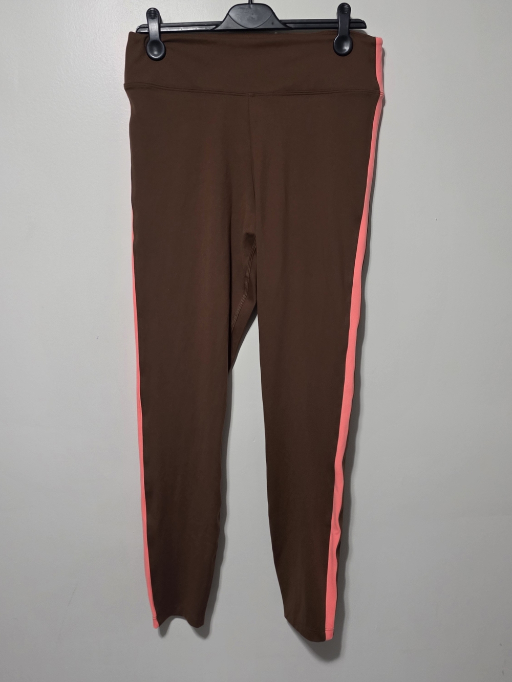PINK Victoria's Secret Brown Leggings with Pink Side Stripe